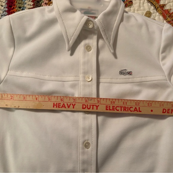 Vintage Lacoste white polo shirt size 40 EU / large gray crocodile - Picture 6 of 13